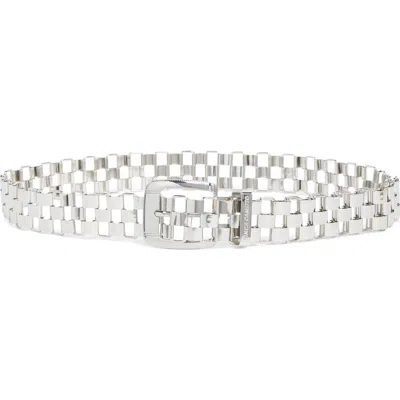 Vince Camuto Large Link Metal Mesh Belt In Silver