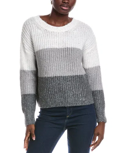 VINCE CAMUTO VINCE CAMUTO LARGE STRIPE SEQUIN PULLOVER