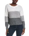 Vince Camuto Sequin Colorblock Stripe Sweater In Gray