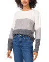 Vince Camuto Sequin Colorblock Stripe Sweater In New Ivory