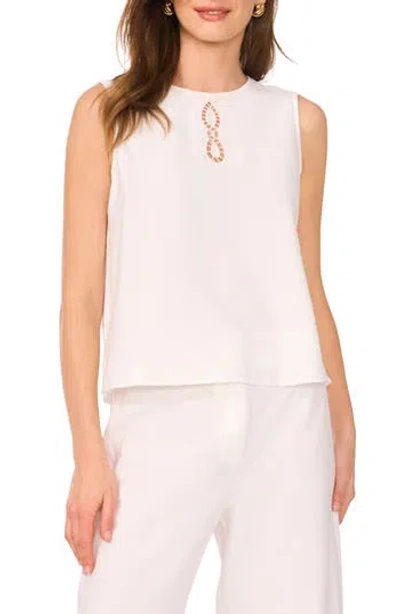 VINCE CAMUTO VINCE CAMUTO LATTICE INSET KEYHOLE BACK SLEEVELESS TOP