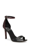Vince Camuto Lauralie Ankle Strap Sandal In Black/ Dark Red Leather