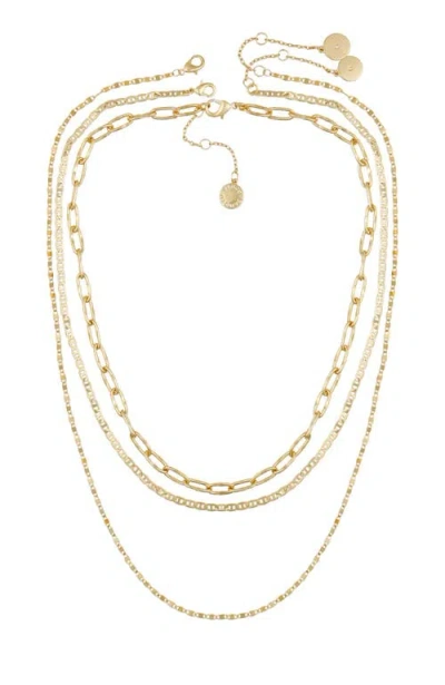 Vince Camuto Layered Chain Necklace Trio Set In Gold
