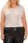 Vince Camuto Layered Hem Blouse In Silver