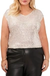 Vince Camuto Layered Hem Blouse In Silver