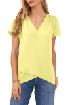VINCE CAMUTO LAYERED HEM CROSSOVER TOP