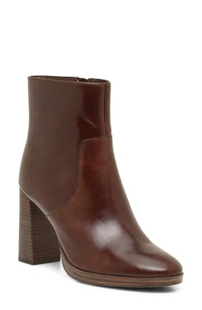 Vince Camuto Laylei Faux Leather Bootie In Brown