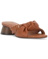 Vince Camuto Leana Knotted Slip-on Block-heel Sandals In Dark Golden Walnut