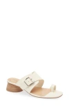Vince Camuto Lenqua Toe Loop Block Heel Sandal In Creamy White