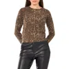 Vince Camuto Leopard Print Cardigan In Brown