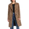 Vince Camuto Leopard Print Coat In Brown