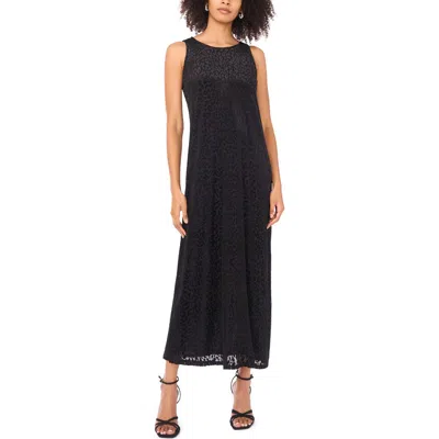 Vince Camuto Leopard Print Satin Jacquard Dress In Black