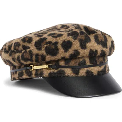 Vince Camuto Leopard Print Skipper Cap In Natural