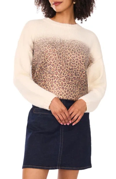 Vince Camuto Leopard Print Sweater In Neutral