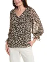VINCE CAMUTO VINCE CAMUTO LEOPARD SMOCKED TOP