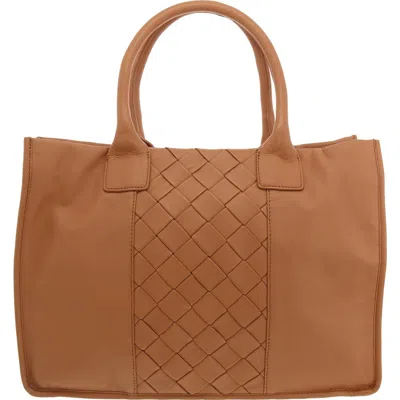 Vince Camuto Leori Womens Woven Leather Tote Handbag In Green