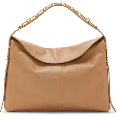 Vince Camuto Letta Leather Hobo Bag In Brown