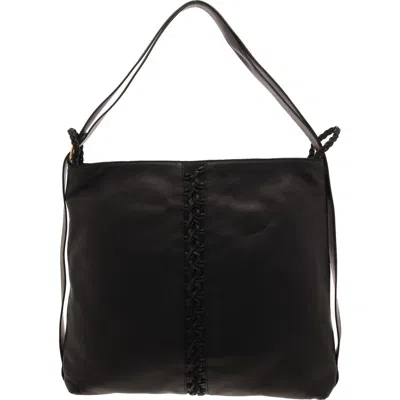 Vince Camuto Licia Womens Textured Leather Hobo Handbag In Black
