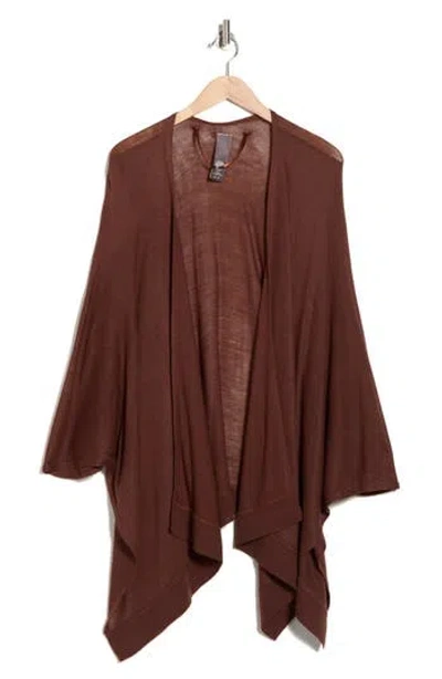 Vince Camuto Lightweight Open Knit Topper In Brown