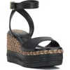 Vince Camuto Lilla Ankle Strap Platform Wedge In Black