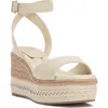 Vince Camuto Lilla Ankle Strap Platform Wedge In Panna Creme