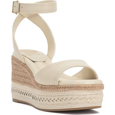 Vince Camuto Lilla Ankle Strap Platform Wedge In Panna Creme