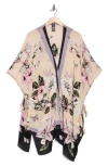 Vince Camuto Lily Botanical Ruana In Neutral