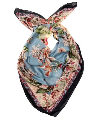 Vince Camuto Lily Floral Square Scarf In Black