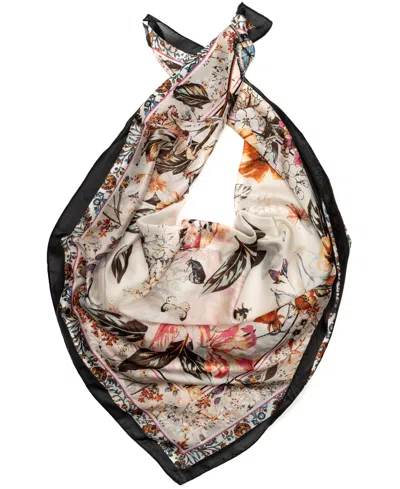 Vince Camuto Lily Floral Square Scarf In Black