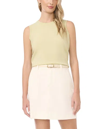 Vince Camuto Linen & Wool-blend Shell Tank In Green