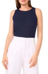 Vince Camuto Linen Blend Keyhole Tank In Marine Blue