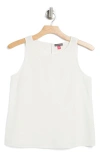 Vince Camuto Linen Blend Keyhole Tank In New Ivory