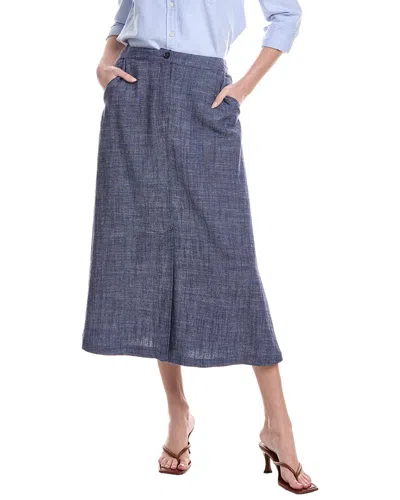 VINCE CAMUTO LINEN-BLEND MIDI SKIRT