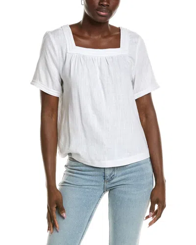 Vince Camuto Linen-blend Blouse In White