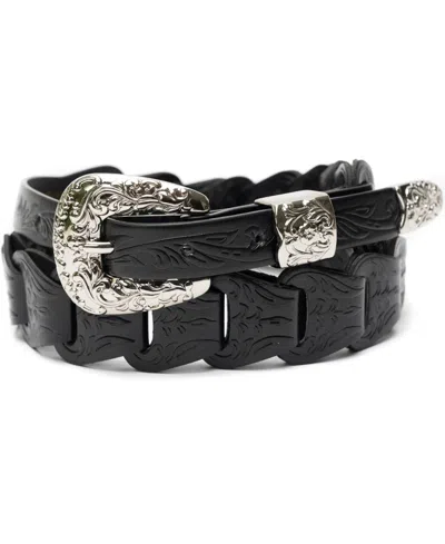 Vince Camuto Linked Western Pant Belt In Black