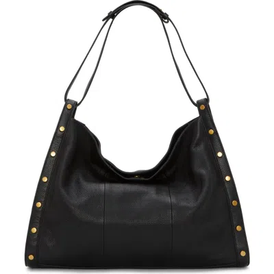 Vince Camuto Lisha Convertible Leather Tote In Black