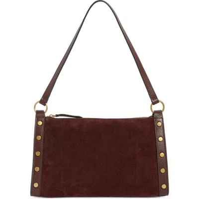 Vince Camuto Lisha Studded Leather Shoulder Bag In Brown