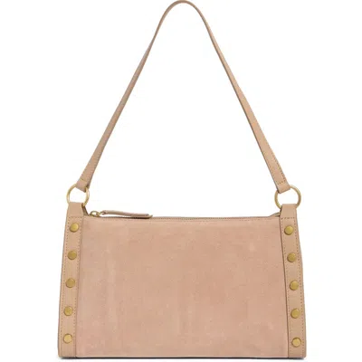 Vince Camuto Lisha Studded Leather Shoulder Bag In Brown