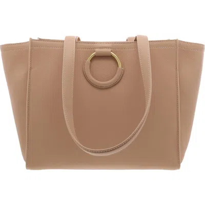 Vince Camuto Livee To Womens Pebbled Leather Tote Handbag In Silver