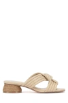 Vince Camuto Lomala Quilted Kitten Heel Sandals In Ecru