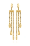 Vince Camuto Long Gold Tone Chain Tassel Earrings In Gold