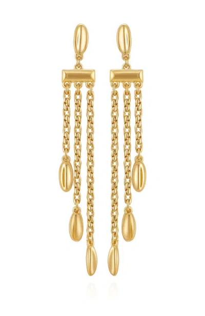 Vince Camuto Long Chain Tassel Earrings In Gold