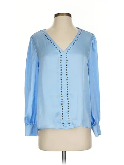 Pre-owned Vince Camuto Long Sleeve Blouse In Blue