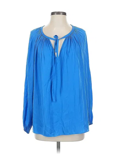 Pre-owned Vince Camuto Long Sleeve Blouse In Blue