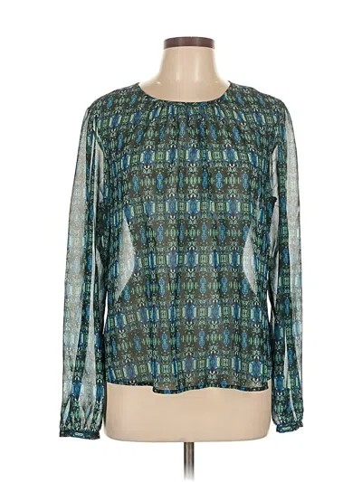 Pre-owned Vince Camuto Long Sleeve Blouse In Blue
