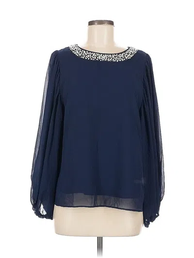 Pre-owned Vince Camuto Long Sleeve Blouse In Blue