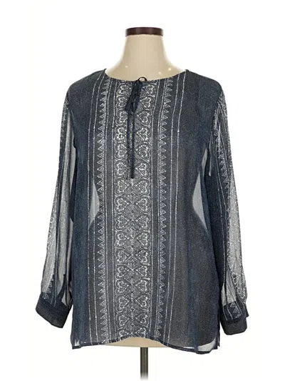 Pre-owned Vince Camuto Long Sleeve Blouse In Blue