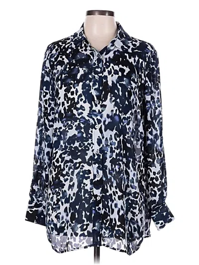 Pre-owned Vince Camuto Long Sleeve Blouse In Blue