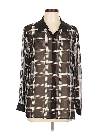 Pre-owned Vince Camuto Long Sleeve Blouse In Brown