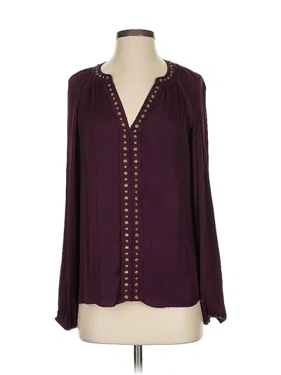 Pre-owned Vince Camuto Long Sleeve Blouse In Burgundy